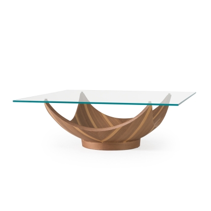 LA Furniture Sunrise Contemporary Glass + Walnut Square Coffee Table VGRY-RY-SE07-WS Contemporary Style by Vig Furnitrue Number 83097 Catch Home Goods