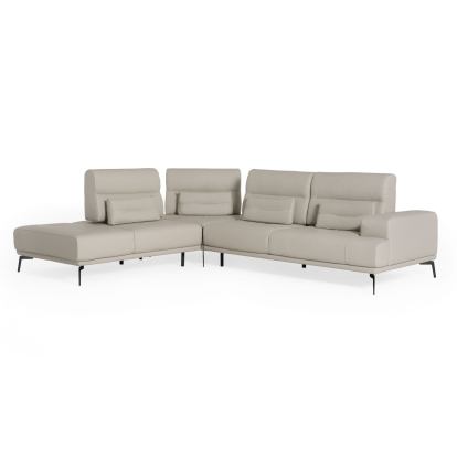 LA Furniture Sunset Contemporary Italian Grey Leather Right Facing Sectional Sofa VGCCSUNSET-RAF-GRY-SECT Contemporary Style by Vig Furnitrue Number 79039|80894 Catch Home Goods