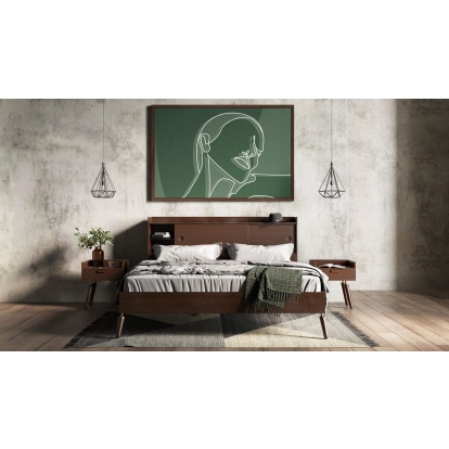 LA Furniture Sutton Queen Mid-Century Elisa Acacia Wood Bed VGWH180430201-202-Q Contemporary Style by Vig Furnitrue Number 77654 Catch Home Goods