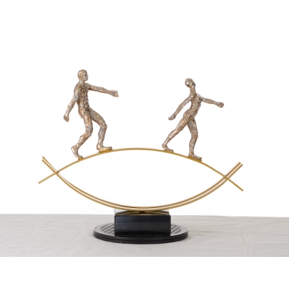 LA Furniture SZ0241 Modern Bronze Acrobats-Tightrope Sculpture VGTHSZ0241-BRZ Contemporary Style by Vig Furnitrue Number 15205 Catch Home Goods