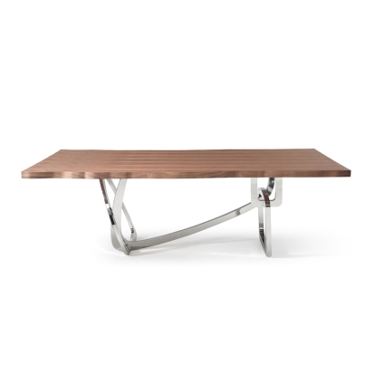 LA Furniture Addy Modern Walnut & Stainless Steel Dining Table VGVCT1301S-24 Contemporary Style by Vig Furnitrue Number 73266A Catch Home Goods