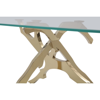 LA Furniture Legend Modern Glass & Gold Dining Table VGVCT8111-GLD Contemporary Style by Vig Furnitrue Number 73728 Catch Home Goods