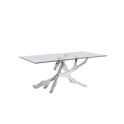 LA Furniture Legend Modern Glass & Stainless Steel Dining Table VGVCT8111-STL Contemporary Style by Vig Furnitrue Number 73830 Catch Home Goods