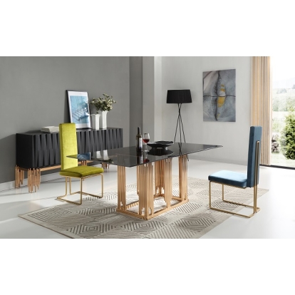 LA Furniture Token Modern Black & Rosegold Buffet VGVCG816 Contemporary Style by Vig Furnitrue Number 73211 Catch Home Goods