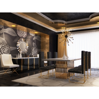 LA Furniture Kingsley Modern Marble & Rosegold Dining Table VGVCT8933 Contemporary Style by Vig Furnitrue Number 70720 Catch Home Goods