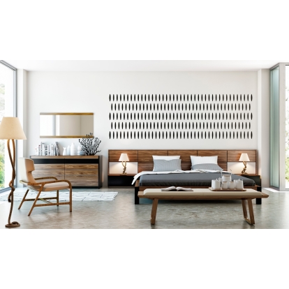 LA Furniture California King Rondo Mid-Century Walnut Bedroom Set VGWC7C005A-SET-CK Contemporary Style by Vig Furnitrue Number 74530 Catch Home Goods