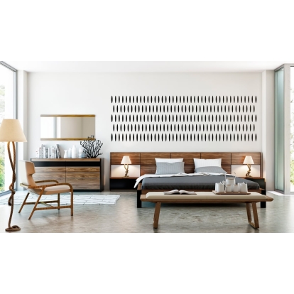 LA Furniture California King Rondo Mid-Century Walnut Bedroom Set VGWC7C005A-SET-CK Contemporary Style by Vig Furnitrue Number 74530 Catch Home Goods