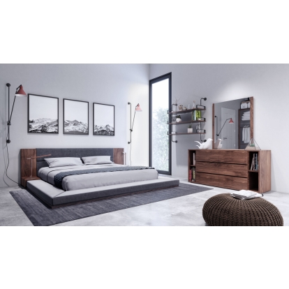 LA Furniture Jagger Modern Walnut Dresser & Mirror Set VGMABR-55-DRS-SET Contemporary Style by Vig Furnitrue Number 74155 Catch Home Goods