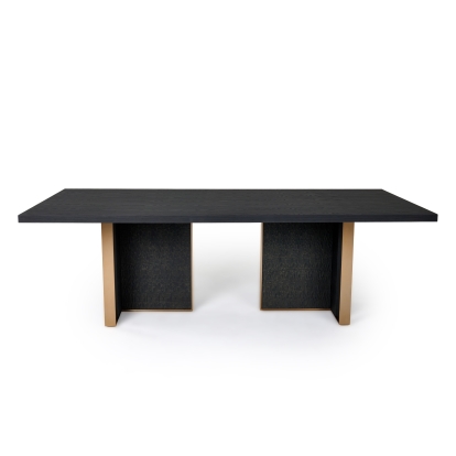 LA Furniture Tasha Modern Black Ash + Brushed Gold Rectangular Dining Table VGVCT2308 Contemporary Style by Vig Furnitrue Number 81200 Catch Home Goods
