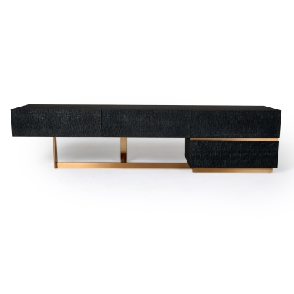 LA Furniture Tasha Modern Black Ash + Brushed Gold TV Stand VGVCTV2308 Contemporary Style by Vig Furnitrue Number 81202 Catch Home Goods