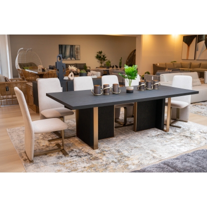 LA Furniture Tasha Modern Beige Linen + Brushed Brass Dining Chair (Set of 2) VGVC-B2133-BGELN Contemporary Style by Vig Furnitrue Number 81668Z Catch Home Goods