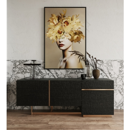 LA Furniture Tasha Modern Black Ash + Brushed Gold Buffet VGVCG2308-BUF Contemporary Style by Vig Furnitrue Number 81201 Catch Home Goods