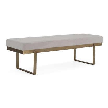 LA Furniture Tatum Modern Off-White Fabric + Brass Dining Bench VGGA-8671BE-OFF Contemporary Style by Vig Furnitrue Number 82745 Catch Home Goods