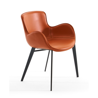 LA Furniture Tayla Modern Cognac Eco-Leather Dining Chair VGHR3636-COGNAC-DC Contemporary Style by Vig Furnitrue Number 79588 Catch Home Goods