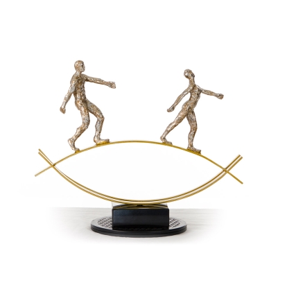 LA Furniture SZ0241 Modern Bronze Acrobats-Tightrope Sculpture VGTHSZ0241-BRZ Contemporary Style by Vig Furnitrue Number 15205 Catch Home Goods