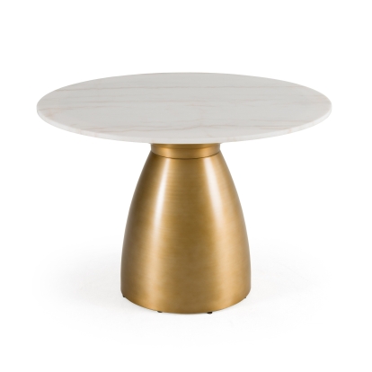 LA Furniture Tilly Glam White Marble + Gold Round Dining Table VGGM-M-DT1854R Contemporary Style by Vig Furnitrue Number 83333 Catch Home Goods