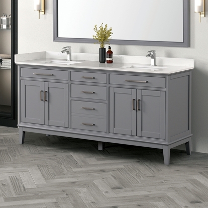 Furniture Of America Almeria Transitional White/Gray Vanity Set Model TM-CT005WH-72+05GY