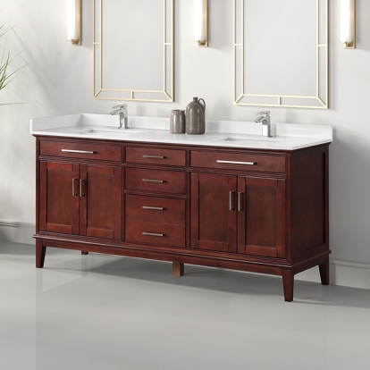 Furniture Of America Almeria Transitional White/Cherry Vanity Set Model TM-CT005WH-72+07CH
