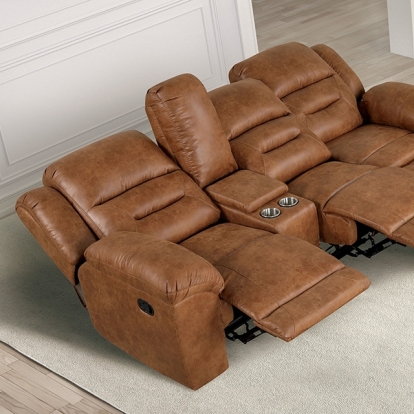 Furniture Of America Septimus Contemporary Saddle Brown Sectional Model TM6028BR-SECT