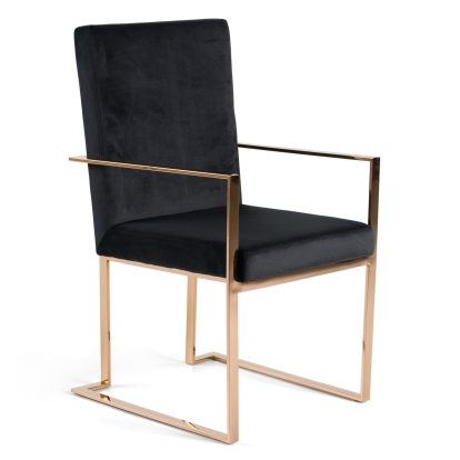 LA Furniture Trea Modern Black Velvet & Rosegold Dining Chair VGVCB0298A-BLK-DC Contemporary Style by Vig Furnitrue Number 77349 Catch Home Goods