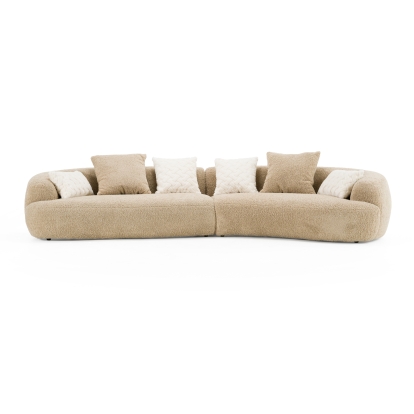 LA Furniture Trevor Modern Tan Fabric Curved Sectional Sofa VGOD-ZW-24018-BRN Contemporary Style by Vig Furnitrue Number 82912|82912A Catch Home Goods