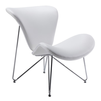 LA Furniture Decatur Mid-Century White Leatherette Accent Chair VGOBTY105-WHT Contemporary Style by Vig Furnitrue Number 71439 Catch Home Goods