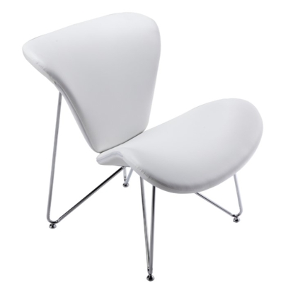 LA Furniture Decatur Mid-Century White Leatherette Accent Chair VGOBTY105-WHT Contemporary Style by Vig Furnitrue Number 71439 Catch Home Goods