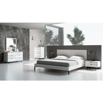 LA Furniture Eastern King Valencia Contemporary White Bedroom Set VGMABR-76-SET-EK Contemporary Style by Vig Furnitrue Number 75089 Catch Home Goods