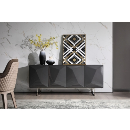LA Furniture Vanguard Modern Dark Grey High Gloss Buffet VGVCG1108-BUF-GRY Contemporary Style by Vig Furnitrue Number 77622 Catch Home Goods