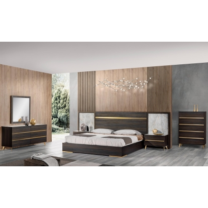 LA Furniture Velondra Eastern King Modern Eucalypto + Marble Bedroom Set VGACVELONDRA-BED-SET-EK Contemporary Style by Vig Furnitrue Number 79412 Catch Home Goods
