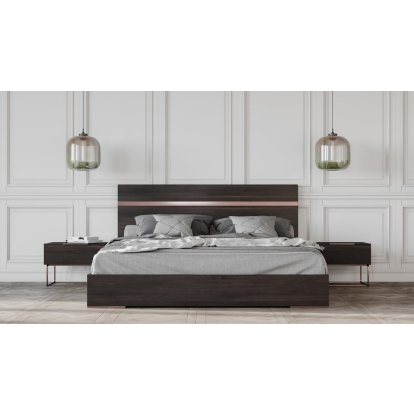 LA Furniture Eastern King Benzon Italian Modern Dark Rovere Bed VGACBENZON-BED-EK Contemporary Style by Vig Furnitrue Number 74162 Catch Home Goods