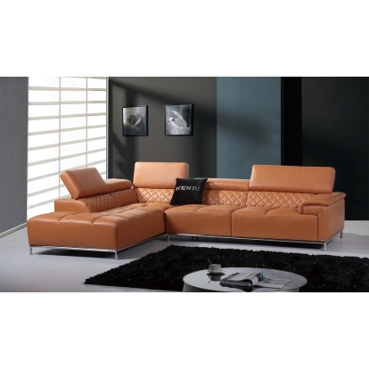 LA Furniture Italian Leather Citadel Modern Leather Sectional Sofa VGKNK8482-ORG-IL Contemporary Style by Vig Furnitrue Number 16326 Catch Home Goods