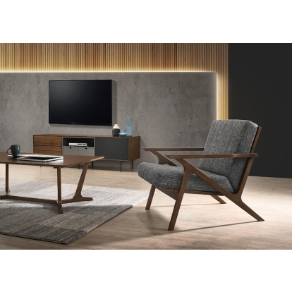 LA Furniture Candea Mid-Century Walnut and Grey Accent Chair VGMAMI-997-CHR Contemporary Style by Vig Furnitrue Number 76950 Catch Home Goods