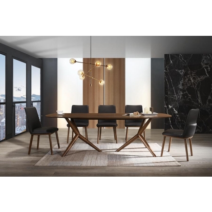 LA Furniture Utah Modern Walnut Rectangular Dining Table VGMAMIT-8107 Contemporary Style by Vig Furnitrue Number 76937 Catch Home Goods