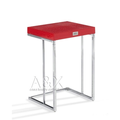 LA Furniture Amelia Modern Red Crocodile Lacquer End Table Set VGUNAK855-RED Contemporary Style by Vig Furnitrue Number 16851 Catch Home Goods