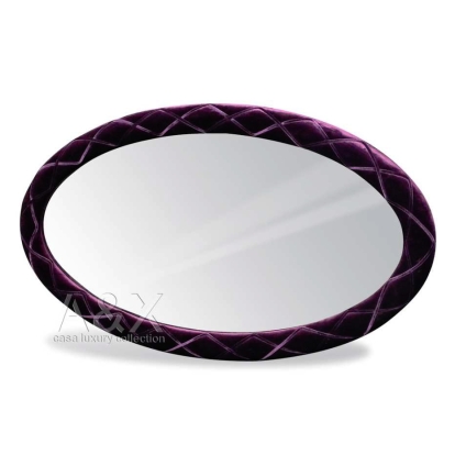 LA Furniture Palace Purple Fabric Oval Mirror VGUNAW428-140 Contemporary Style by Vig Furnitrue Number 13563 Catch Home Goods