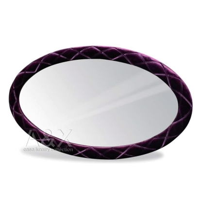 LA Furniture Palace Purple Fabric Oval Mirror VGUNAW428-140 Contemporary Style by Vig Furnitrue Number 13563 Catch Home Goods