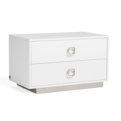 LA Furniture Victoria Modern White Crocodile Nightstand VGUNAW324-80-CROC Contemporary Style by Vig Furnitrue Number 16426 Catch Home Goods