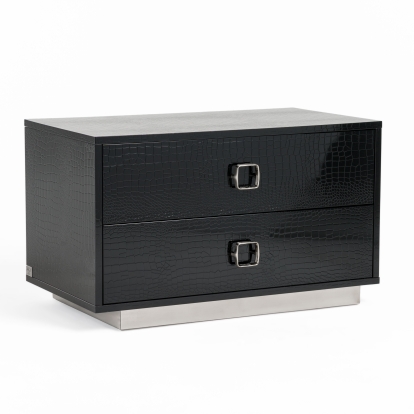 LA Furniture Victoria Modern Black Crocodile Nightstand VGUNAW324-80-BLK Contemporary Style by Vig Furnitrue Number 16933 Catch Home Goods