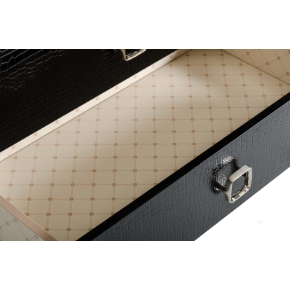 LA Furniture Victoria Modern Black Crocodile Chest VGUNAW552-80-BLK Contemporary Style by Vig Furnitrue Number 16936 Catch Home Goods
