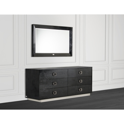 LA Furniture Victoria Modern Black Crocodile Dresser VGUNAW421-159-BLK Contemporary Style by Vig Furnitrue Number 16934 Catch Home Goods