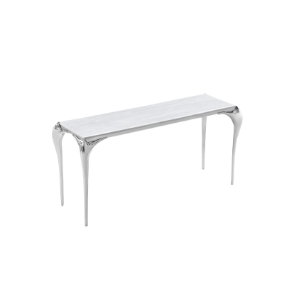 LA Furniture Vince Faux Marble & Stainless Steel Console Table VGZAX107-GRY Contemporary Style by Vig Furnitrue Number 77344 Catch Home Goods