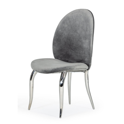 LA Furniture Vince Glam Grey Velvet Dining Chair Set of 2 VGZAY622-GRY Contemporary Style by Vig Furnitrue Number 77345Z Catch Home Goods