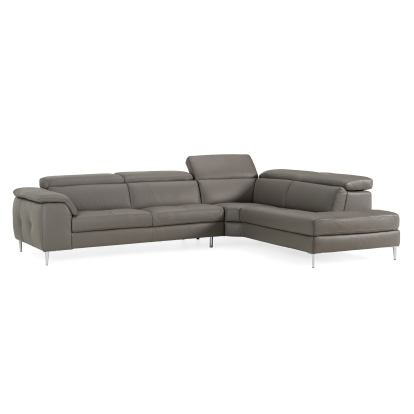 LA Furniture Viola Italian Contemporary Grey Leather Right Facing Sectional Sofa VGDTVIOLA-KIM-FUME-RAF-SECT Contemporary Style by Vig Furnitrue Number 82880 Catch Home Goods