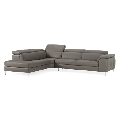 LA Furniture Viola Italian Contemporary Grey Leather Left Facing Sectional Sofa VGDTVIOLA-KIM-FUME-LAF-SECT Contemporary Style by Vig Furnitrue Number 82881 Catch Home Goods