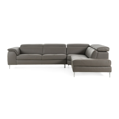 LA Furniture Viola Italian Contemporary Grey Leather Right Facing Sectional Sofa VGDTVIOLA-KIM-FUME-RAF-SECT Contemporary Style by Vig Furnitrue Number 82880 Catch Home Goods