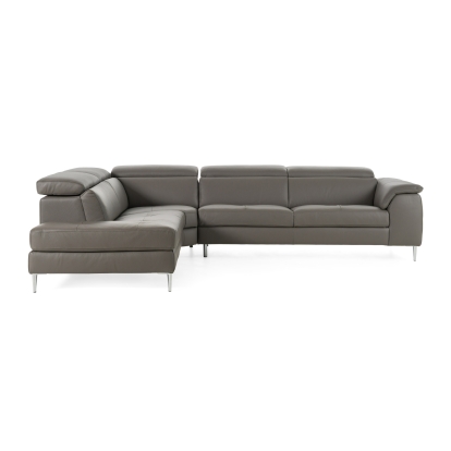 LA Furniture Viola Italian Contemporary Grey Leather Left Facing Sectional Sofa VGDTVIOLA-KIM-FUME-LAF-SECT Contemporary Style by Vig Furnitrue Number 82881 Catch Home Goods