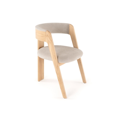 LA Furniture Washington Modern Cream Velvet + Natural Oak Dining Chair (Set of 2) VGME121259-CDCHR Contemporary Style by Vig Furnitrue Number 82160Z Catch Home Goods