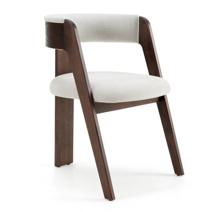 LA Furniture Washington Modern Off-White Fabric + Brown Oak Dining Chair (Set of 2) VGME121259-OFFBRN-DC-1 Contemporary Style by Vig Furnitrue Number 83117Z Catch Home Goods