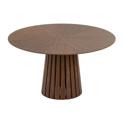 LA Furniture Weiss Mid-Century Modern Walnut Round Dining Table + 6 Chair Set VGMAMIT-5346-MI-1181-SET Contemporary Style by Vig Furnitrue Number 81819 Catch Home Goods